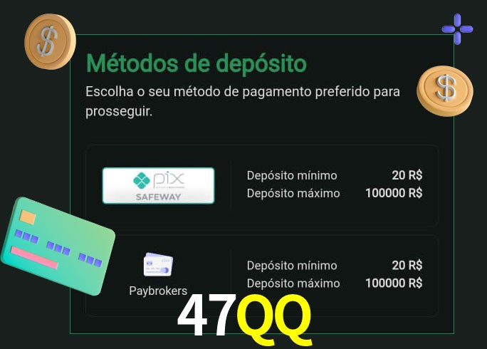 O cassino 47QQ oferece uma grande variedade de métodos de pagamento